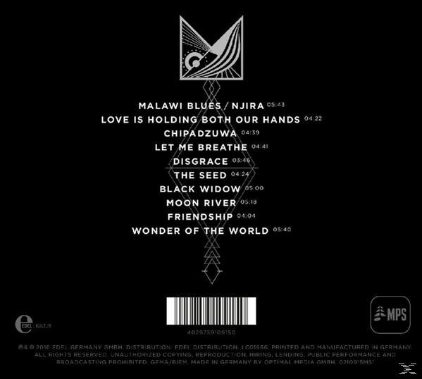 Schwarzer Hintergrund mit Text und Logo oben. Barcode unten.