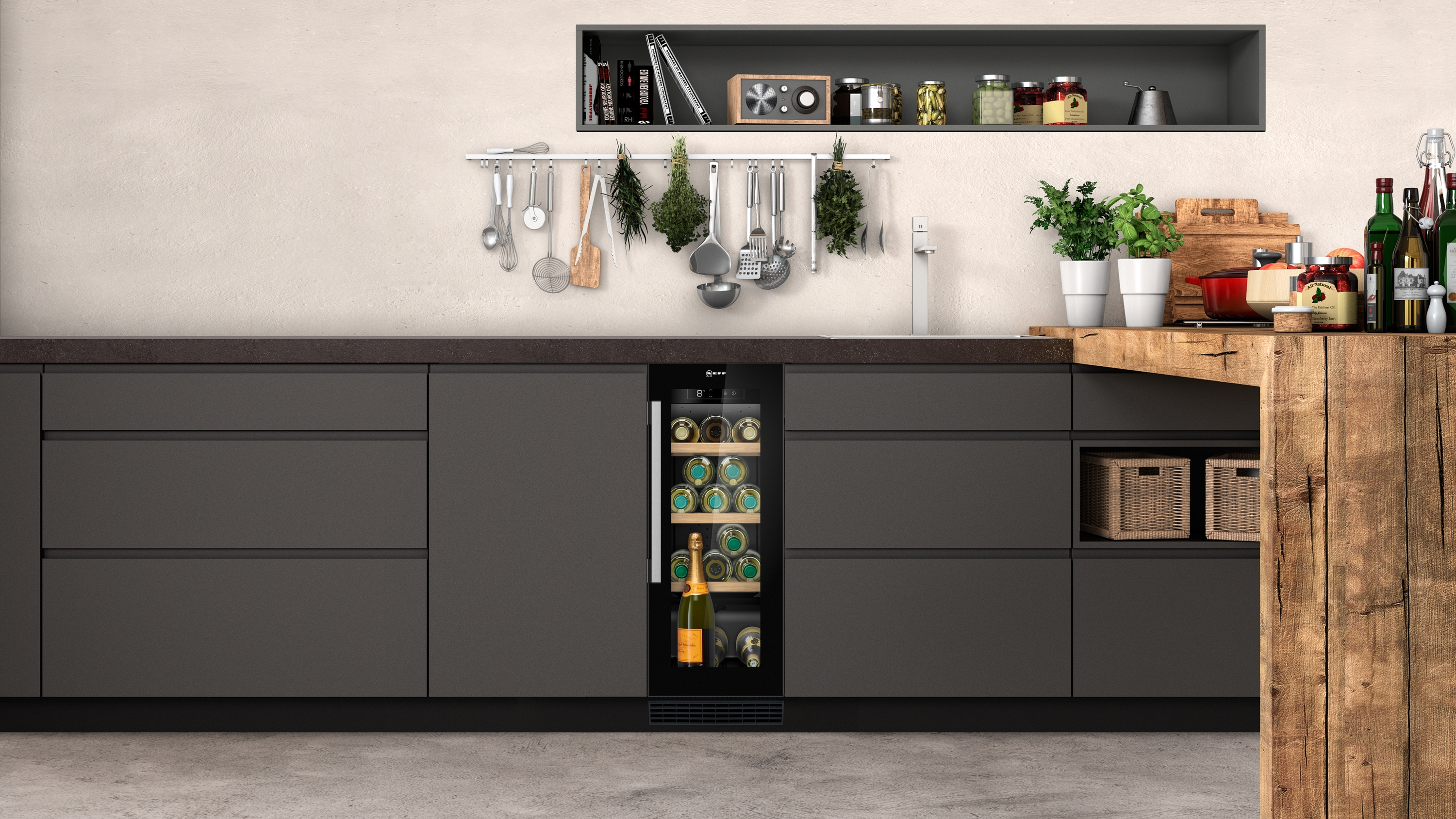NEFF KU9202HF0 N70 Weinklimaschrank (58 l EEK F, Schwarz)
