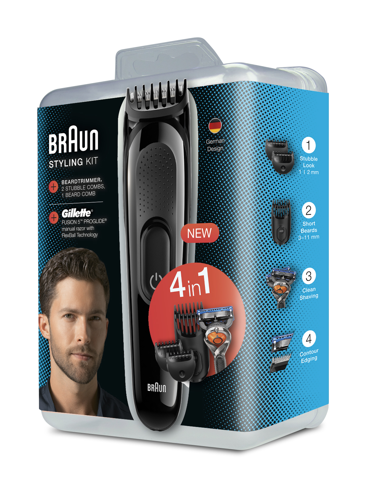 BRAUN SK3000 4 in 1 Şarjlı Sakal Kesme Makinesi ve Şekillendirici Erkek Bakım Seti Siyah