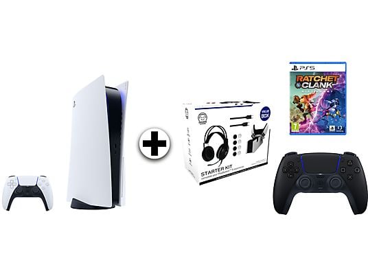 SONY PlayStation 5 Disk Edition + DualSense Zwart + Accessoirespakket + Ratchet & Clank Rift Apart