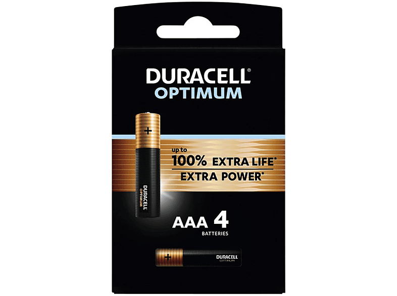 Duracell Alkaline Optimum Aaa 4 Stuks afbeelding