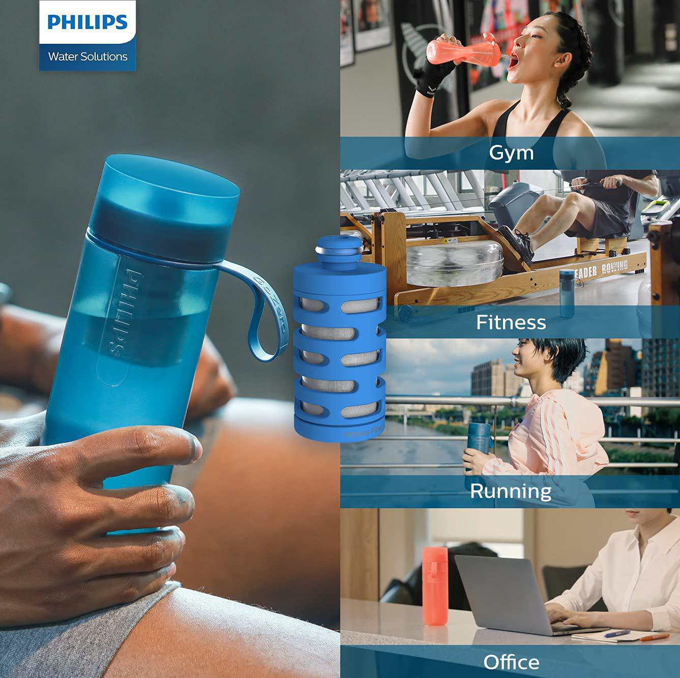 PHILIPS AWP287/3ER ERSATZFILTER FITNESS Filterkartusche Blau