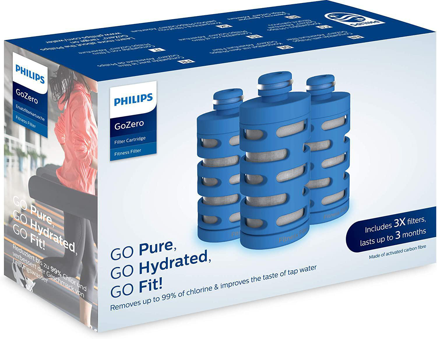 PHILIPS AWP287/3ER ERSATZFILTER FITNESS Filterkartusche Blau