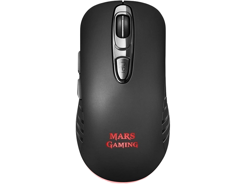 Ratón gaming - Mars Gaming MMW2, Inalámbrico, 3200DPI, Multiplataforma, Huano, Receptor USB, Flujo RGB, Negro