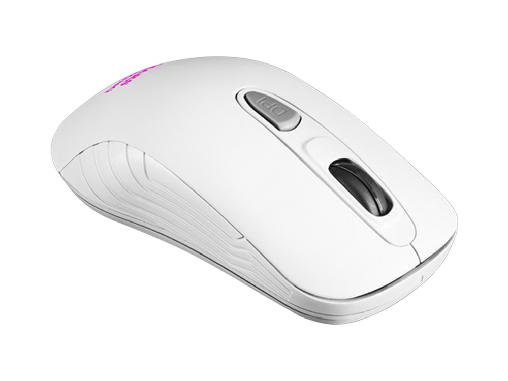 Ratón gaming - Mars Gaming MMW2, Inalámbrico, 3200DPI, Multiplataforma, Huano, Receptor USB, Flujo RGB, Blanco