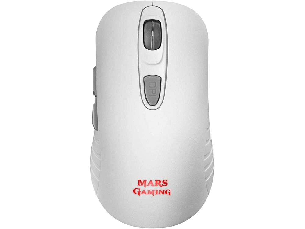 Ratón gaming - Mars Gaming MMW2, Inalámbrico, 3200DPI, Multiplataforma, Huano, Receptor USB, Flujo RGB, Blanco