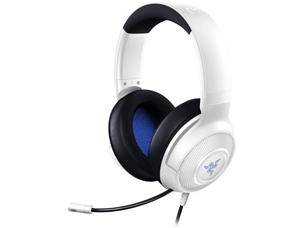 Auriculares gaming - Razer Kraken X, De diadema, Con cable, Multiplataforma, Jack 3.5 mm, Micrófono, Blanco