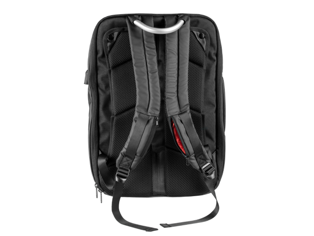 Mochila para portátil - Mars Gaming MB2, Para portátiles de 17.3" y tablets de 9.7", Apertura 180º, Negro