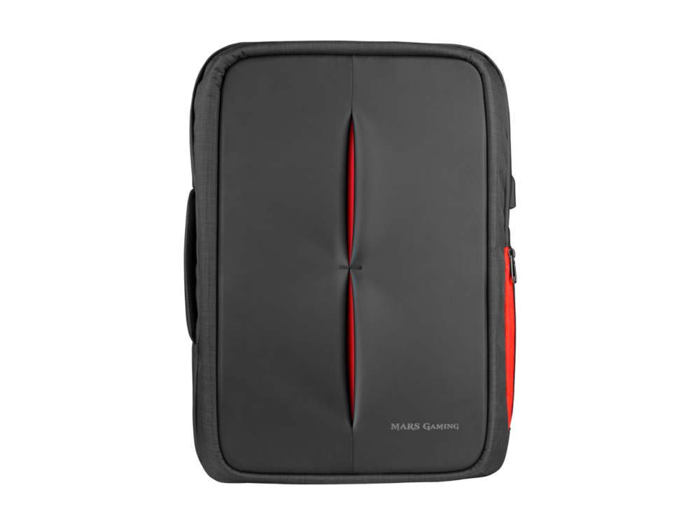 Mochila para portátil - Mars Gaming MB2, Para portátiles de 17.3" y tablets de 9.7", Apertura 180º, Negro