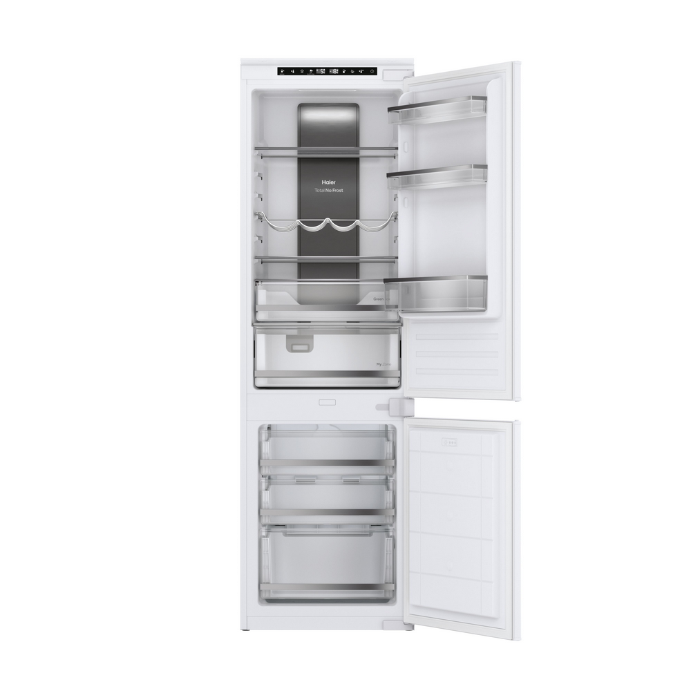 Frigorífico combi - Haier HBB 177 TNF, Integrable, 241 l, Total No Frost, 177 cm, My Zone, Botellero, Blanco