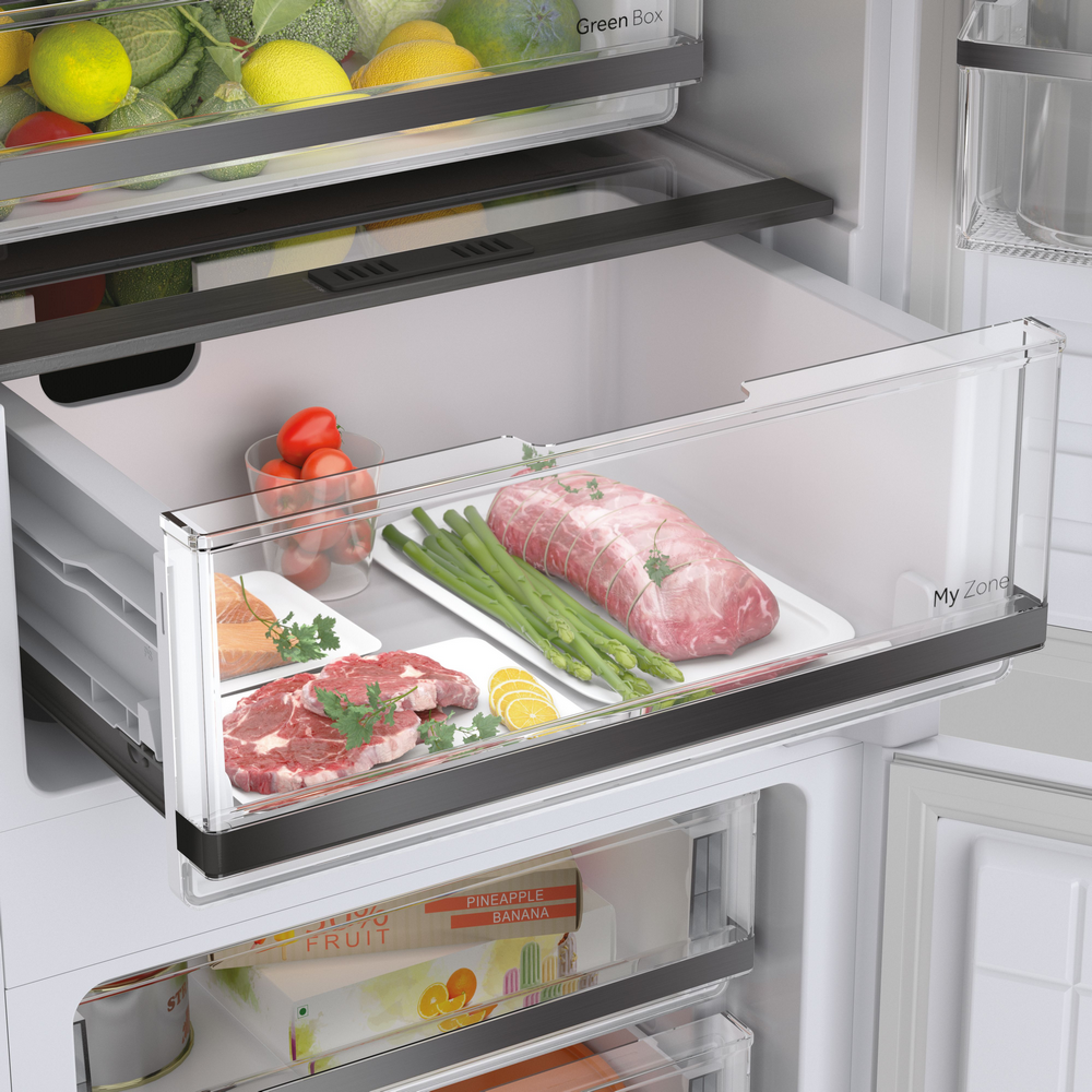 Frigorífico combi - Haier HBB 177 TNF, Integrable, 241 l, Total No Frost, 177 cm, My Zone, Botellero, Blanco