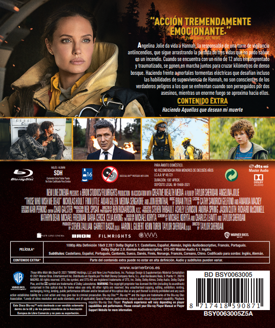Funda de DVD con un póster de película y texto en varios idiomas.