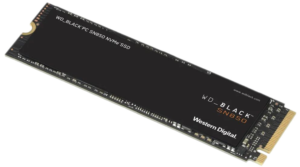 Black NVMe SSD drive. Western Digital brand name visible.