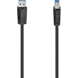 Cable USB - Hama 00200625, 1.5 m, USB-A, USB-B, USB 3.0, 5 Gbit/s, Negro