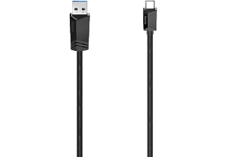 Cable USB - Hama 00200653, 3 m, 5 Gbit/s, USB-A, USB-C, Negro