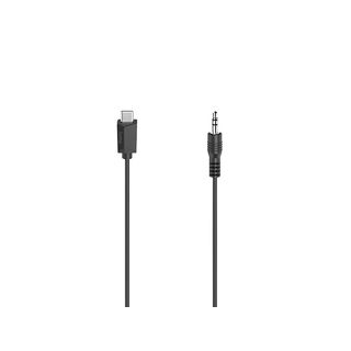 Cable de audio - Hama 00200729, 0.75 m, USB-C, Jack de 3.5 mm, Transmisión HiFi, Negro