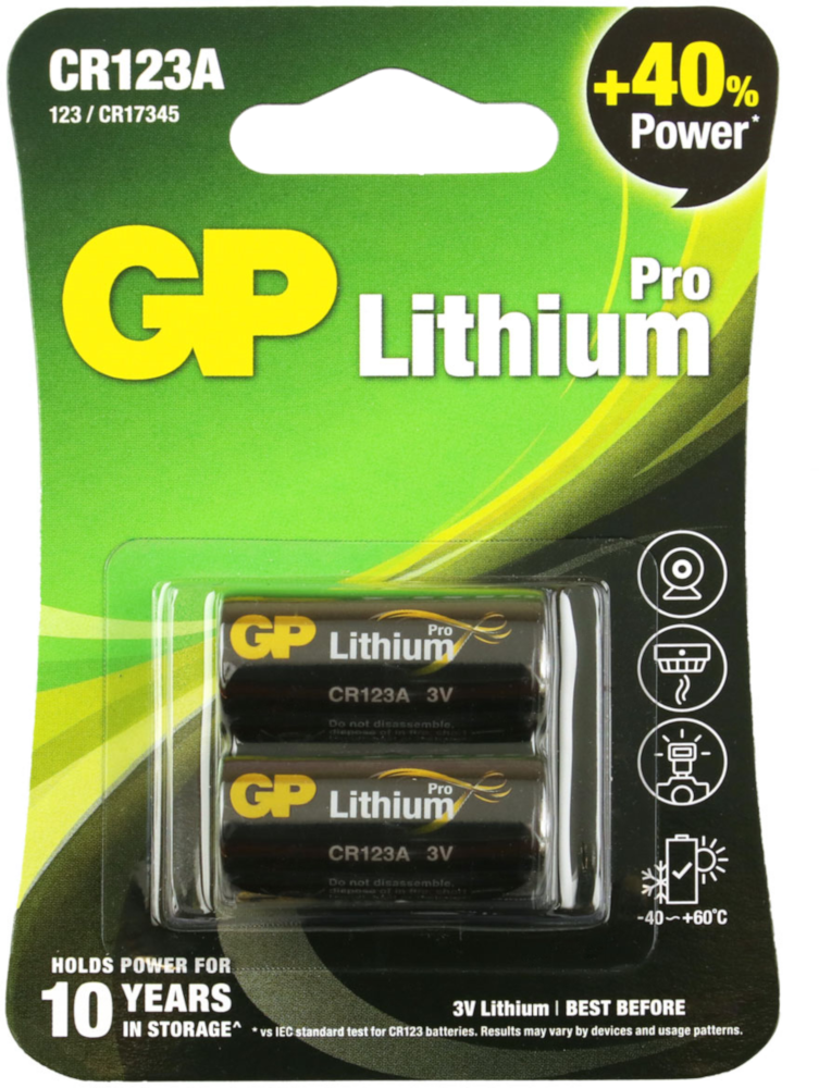 GP BATTERIES Piles Lithium CR123A 2 pack (GPCR123A-2U2)