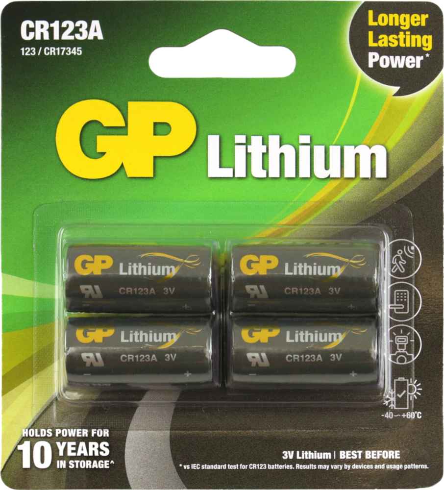 GP BATTERIES CR123A batterij Lithium 4 pack (GPCR123AE-2U4)