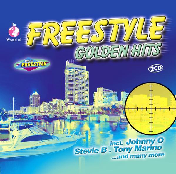 CD-Cover mit Skyline, Boot und Text. Der Titel lautet "Freestyle Golden Hits".