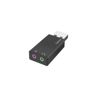 Adaptador - Hama 00200323, De USB 2.0 a 2x 3.5 mm Jack, Negro