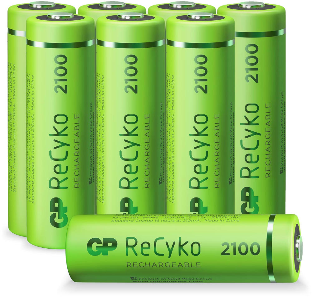 GP BATTERIES Piles AA rechargeables ReCyko 2100 mAh 8 pièces (GP210AAHCE-C8)