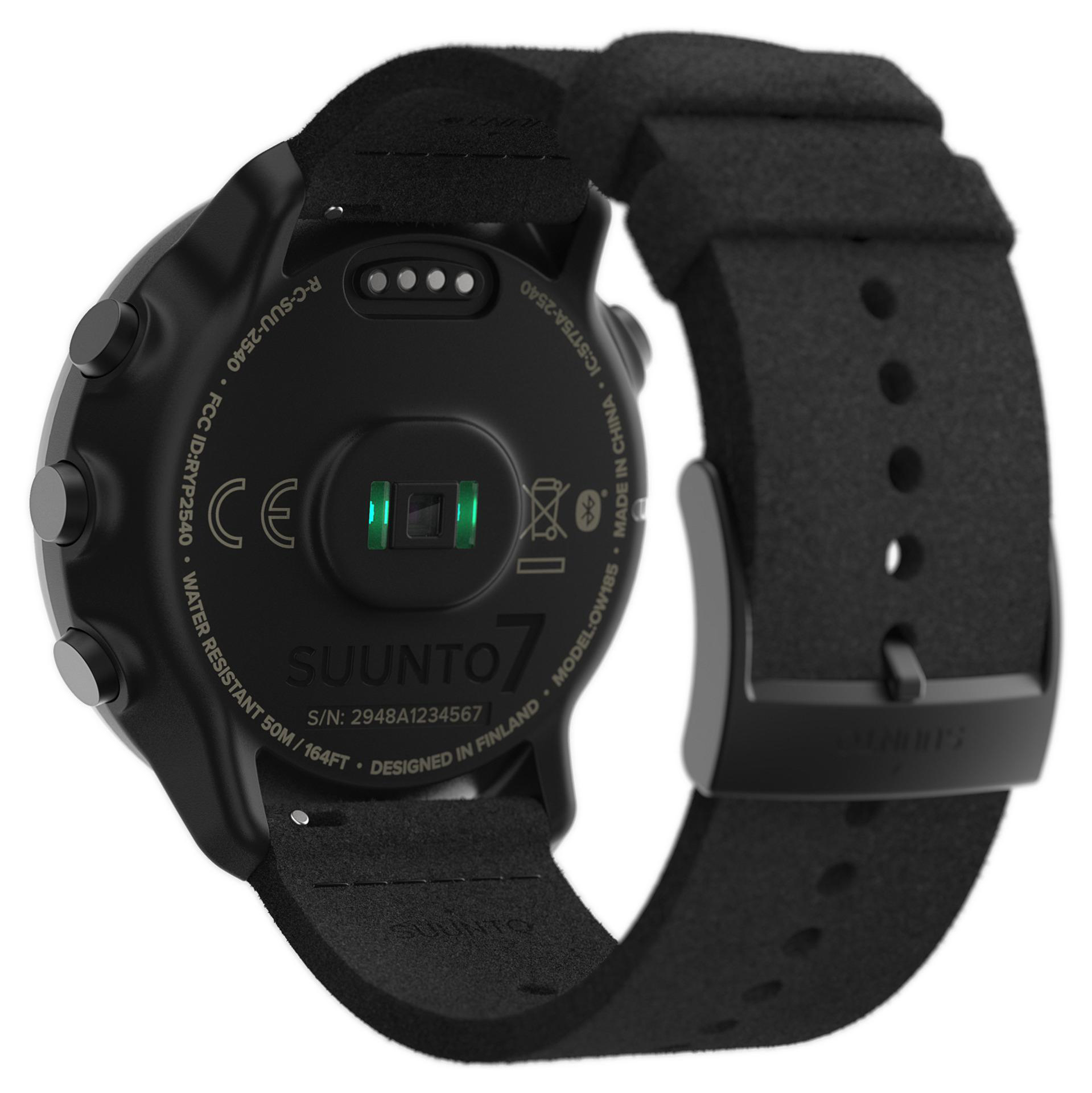 SUUNTO 7 Titanium - Matte Black Smartwatch Glasfaserverstärktes Polyamid Textil, 220 mm, Schwarz