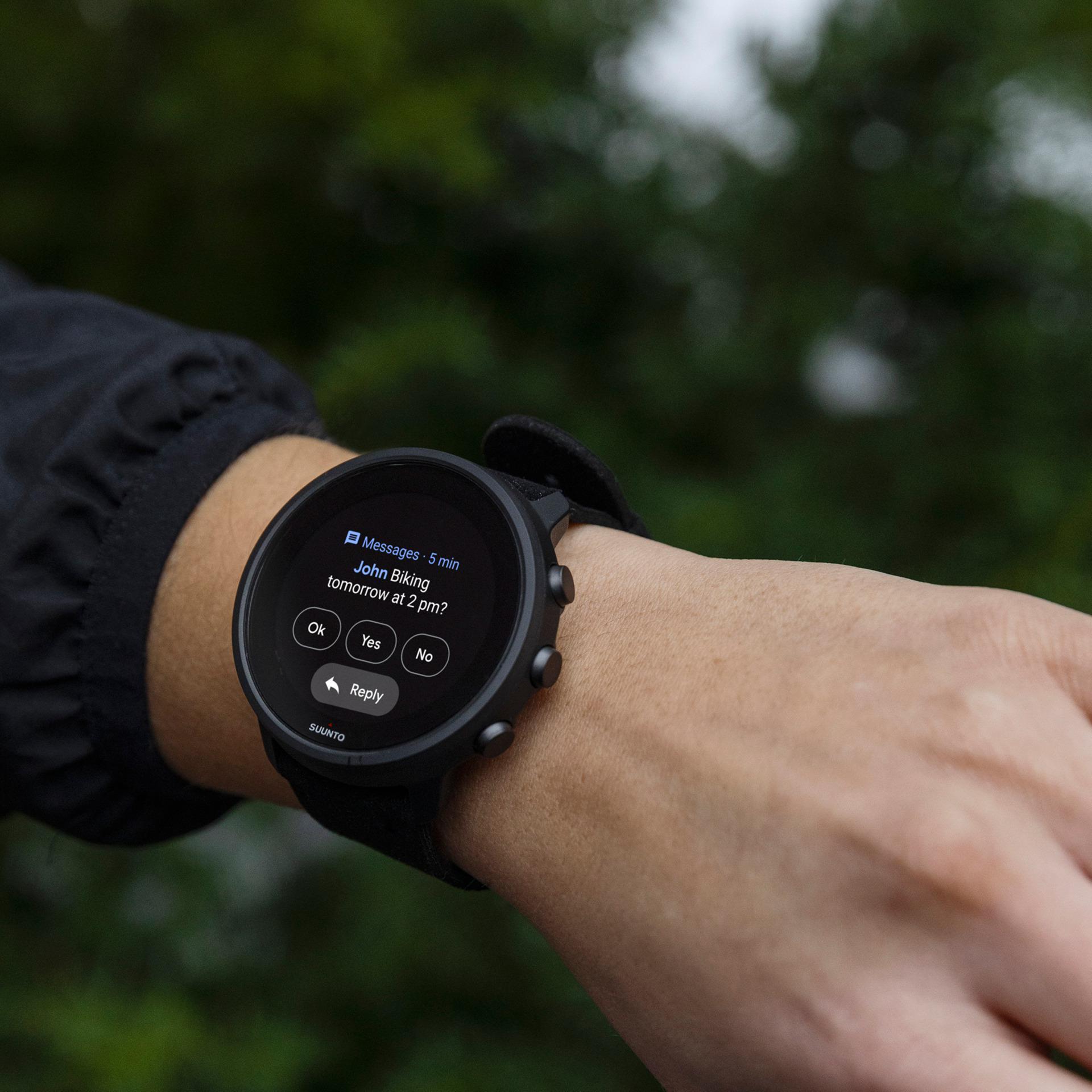 SUUNTO 7 Titanium - Matte Black Smartwatch Glasfaserverstärktes Polyamid Textil, 220 mm, Schwarz