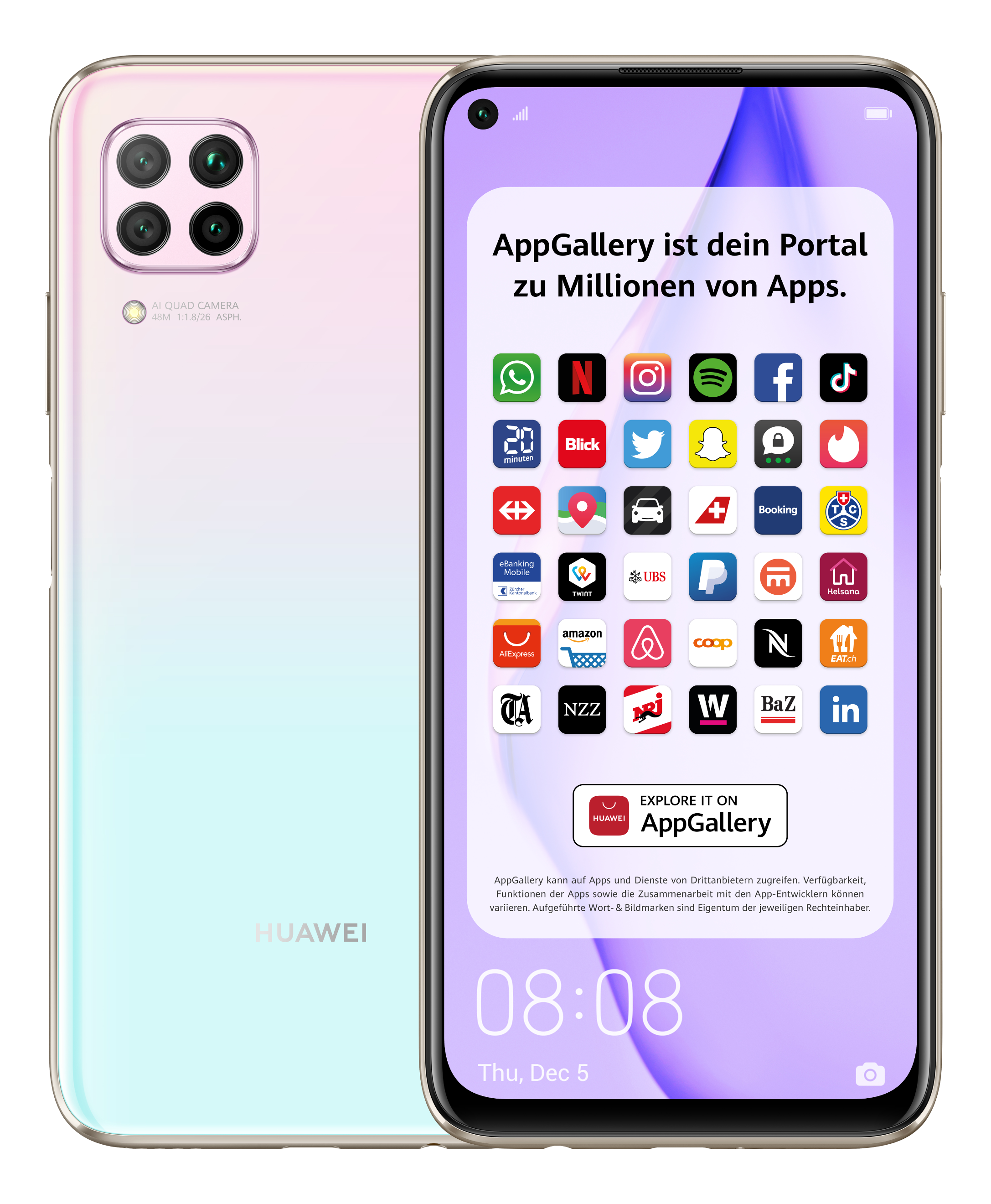 HUAWEI P40 lite - Smartphone (6.4 ", 128 GB, Sakura Pink)