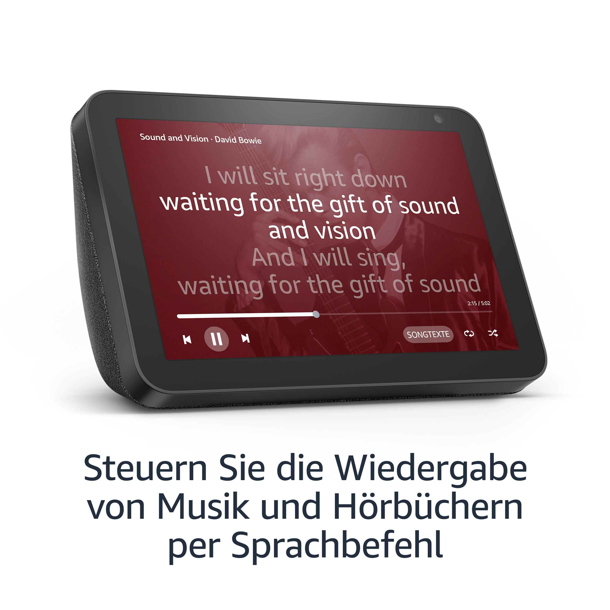 AMAZON Echo Show 8 Smart Display mit 8 Zoll großem HD-Bildschirm Smart Speaker, Anthrazit Stoff
