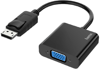 Cable adaptador - Hama 00200337, DisplayPort, Conector VGA, Full-HD, 1080p, Negro
