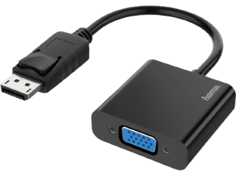 Cable adaptador  Hama 00200337, DisplayPort, Conector VGA, Full-HD, 1080p,  Negro