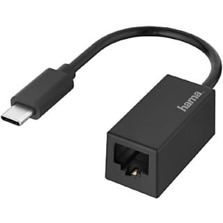 Adaptador USB - Hama 00200322, USB - C 3.1, Para Gigabit Ethernet, Plug & Play, Negro