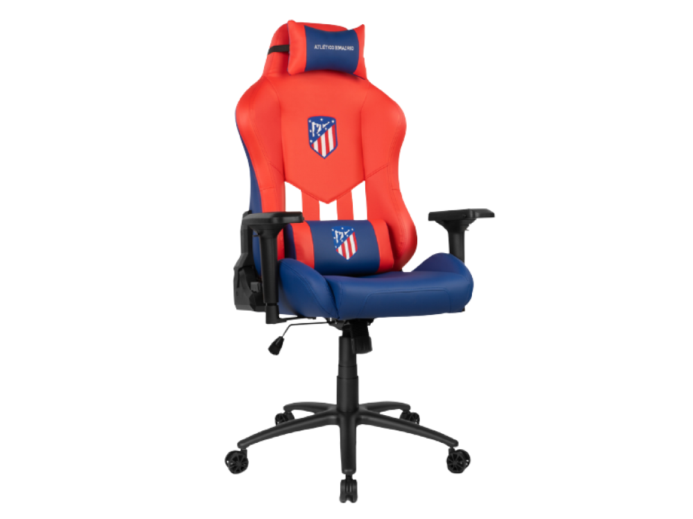 Silla gaming - Drift Atlético de Madrid - Special Edition, Inclinable 90-135º, Reposabrazos, Rojo/Azul