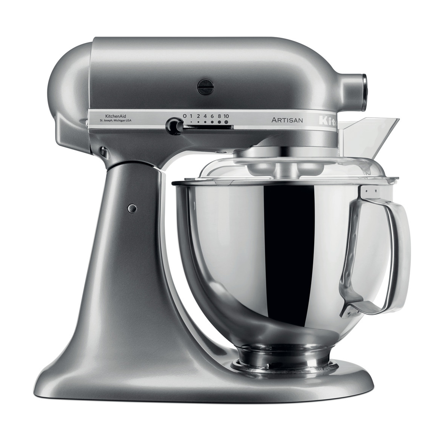 Kitchenaid 5Ksm175Psecu Impastatrice Planetaria, 300 W, capacità ciotola 4,8 l, Silver