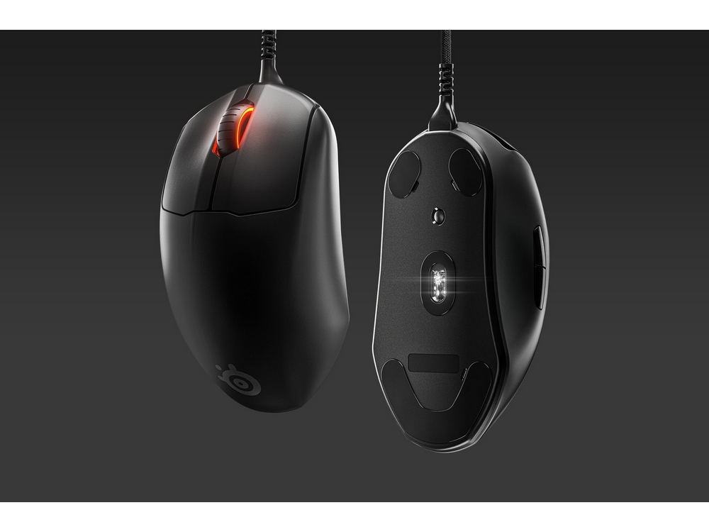 Ratón gaming - SteelSeries Prime, Por cable, USB, 50G, 18000 ppp, 1 ms, RGB, Negro