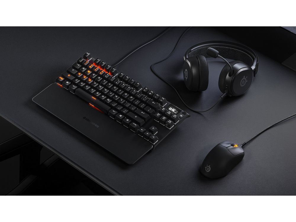 Ratón gaming - SteelSeries Prime, Por cable, USB, 50G, 18000 ppp, 1 ms, RGB, Negro