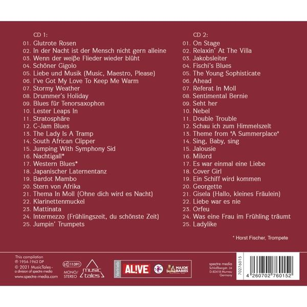 CD-Disc mit Songtiteln in Englisch und Deutsch, farbenfrohes Design.