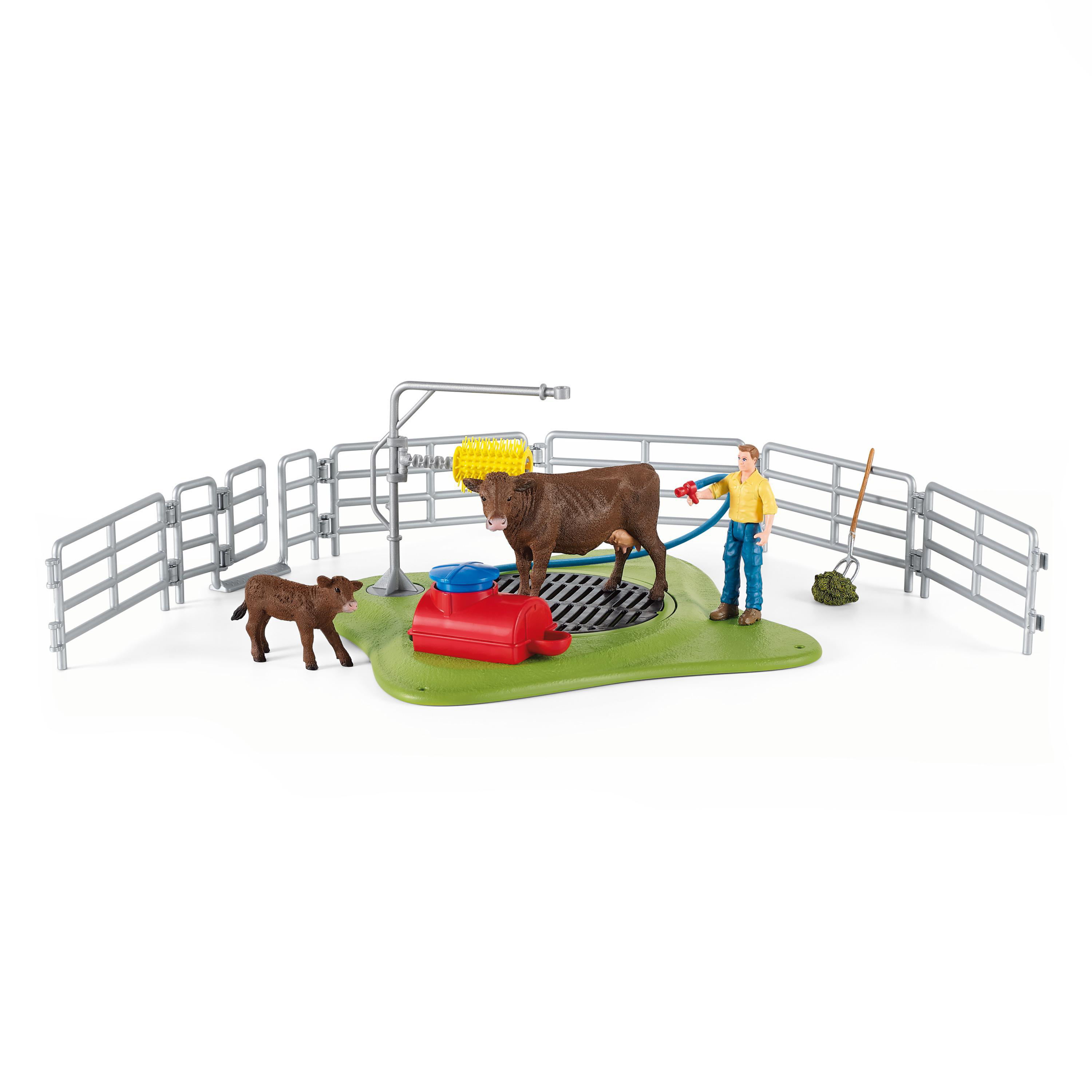 SCHLEICH Kuh Spielset Waschstation Mehrfarbig