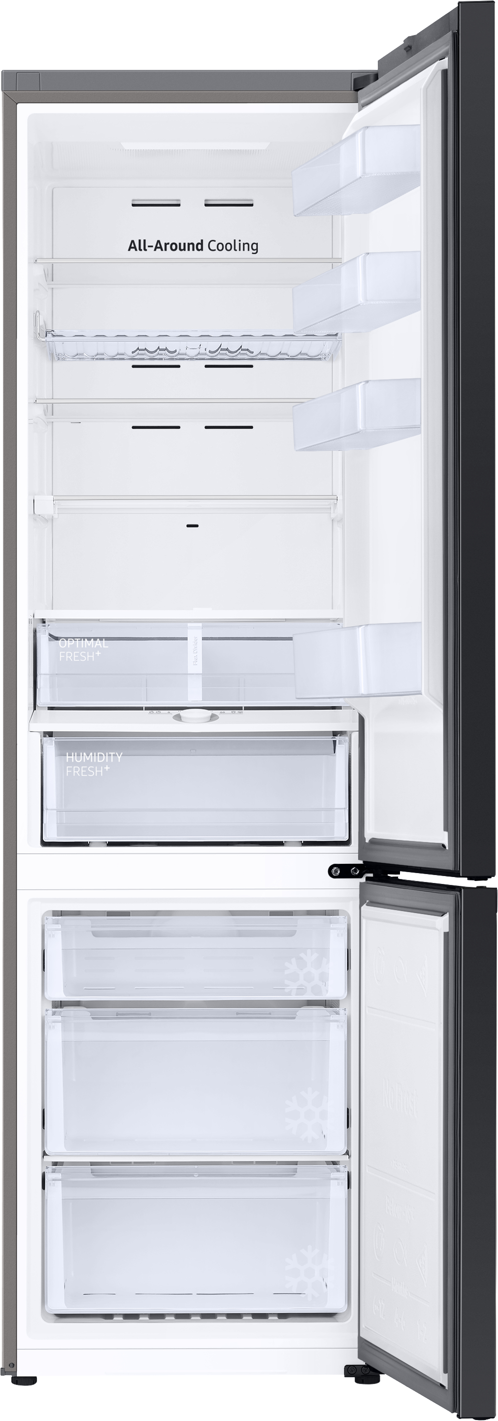 SAMSUNG RL 38 A6B6C22/EG Bespoke Kühlgefrierkombination (C, 390 l, 2030 mm hoch, Clean Black)