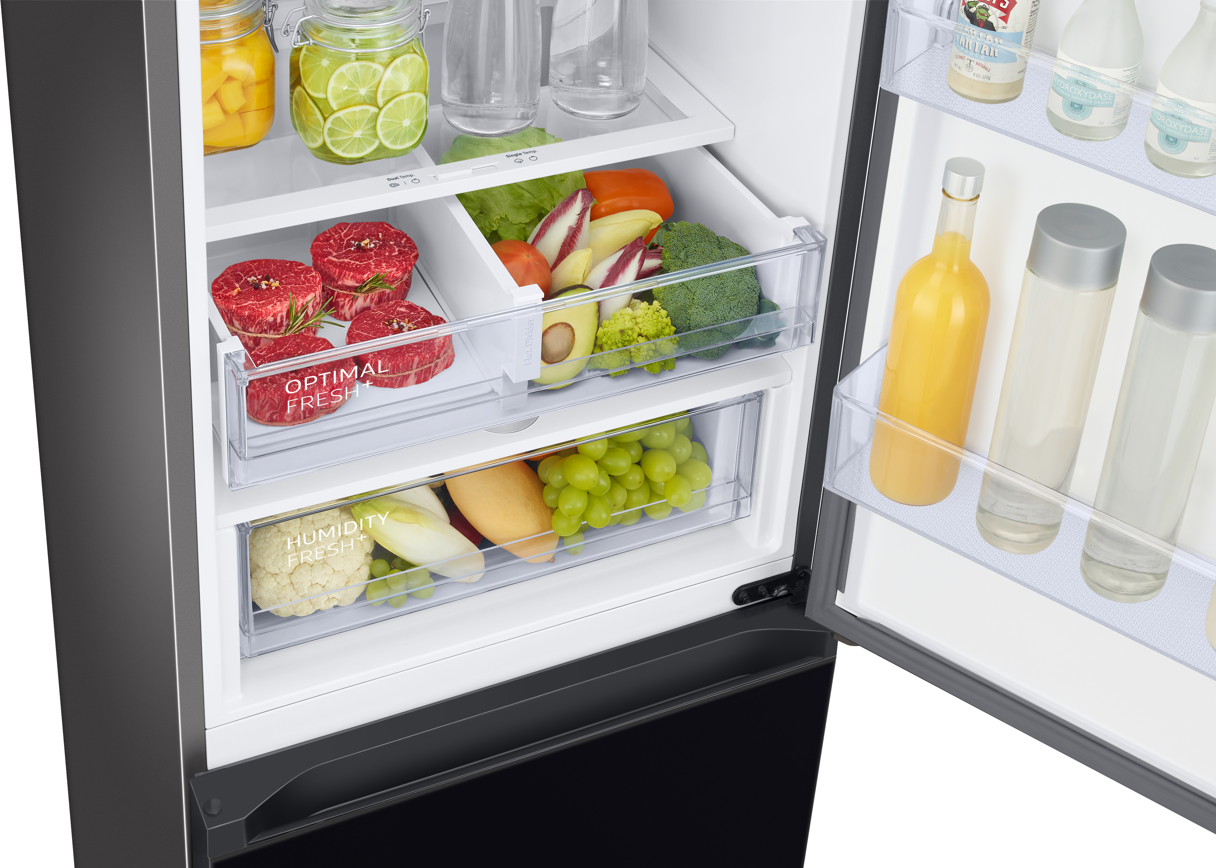 SAMSUNG RL 38 A6B6C22/EG Bespoke Kühlgefrierkombination (C, 390 l, 2030 mm hoch, Clean Black)
