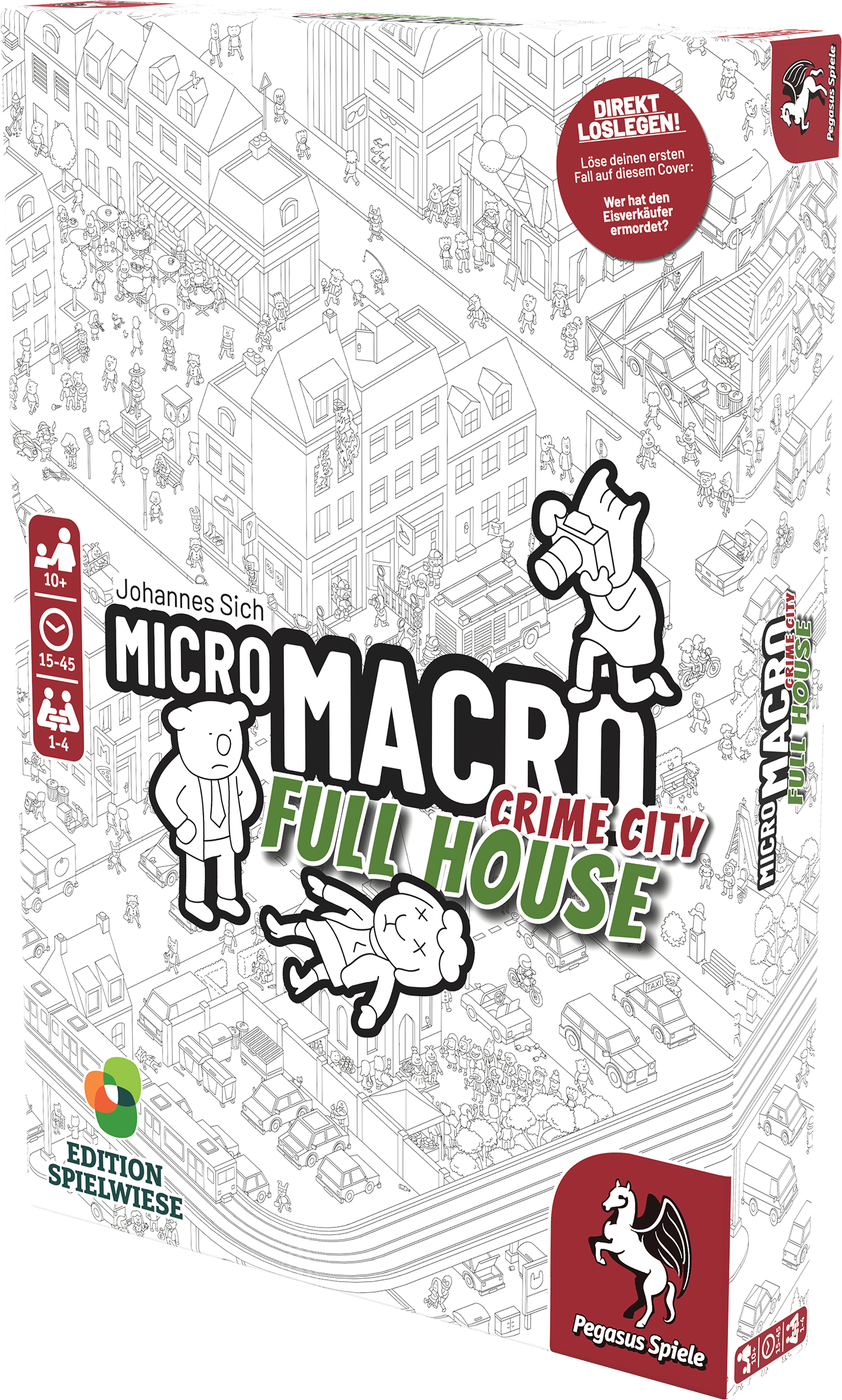 Mehrfarbig SPIELE MicroMacro: 2 City Brettspiel Crime PEGASUS