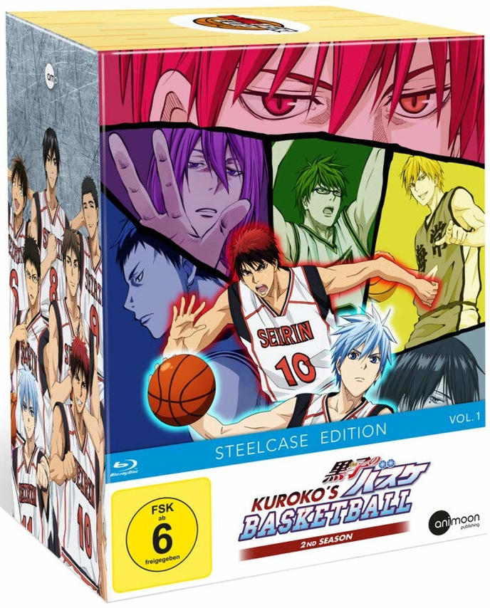 Kurokos Basketball Vol. 1 Steelcase Edition Box, mit Anime-Charakteren und dem Titel auf der Vorderseite.