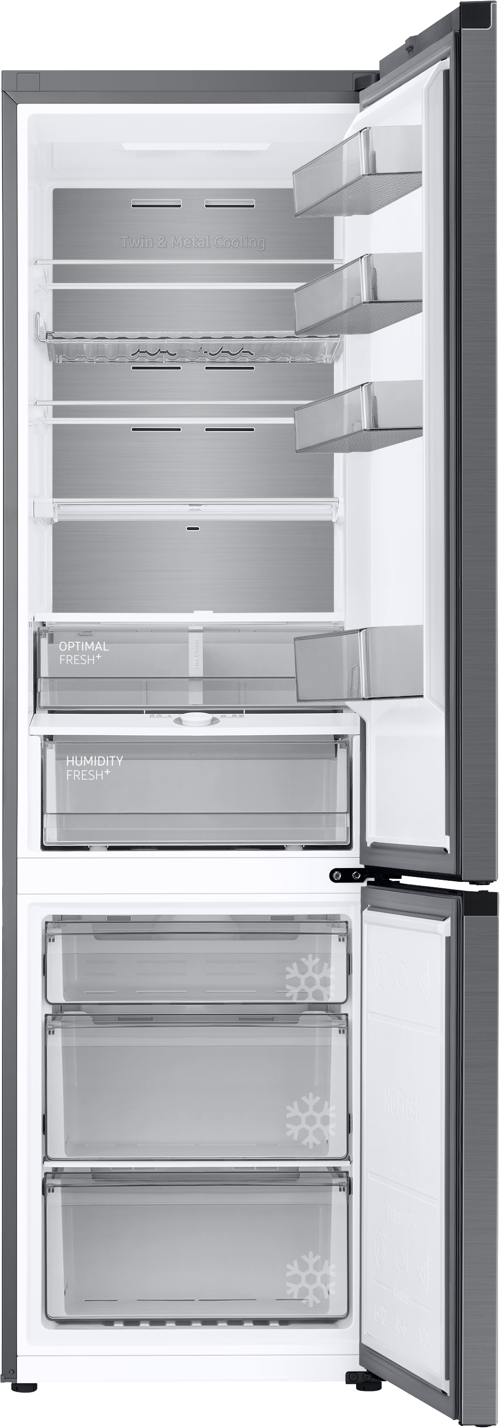 SAMSUNG RL 38 A7763SR/EG Kühlgefrierkombination (C, 387 l, 2030 mm hoch, Edelstahl)