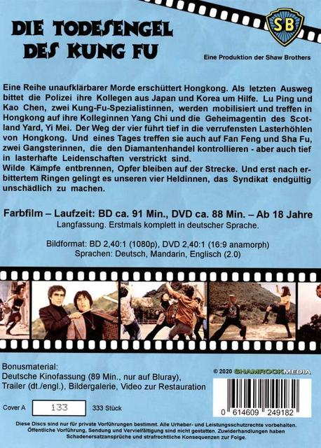 DIE TODESENGEL DES FU KUNG Mediabook Blu-ray A - Edition Cover Limitierte DVD 