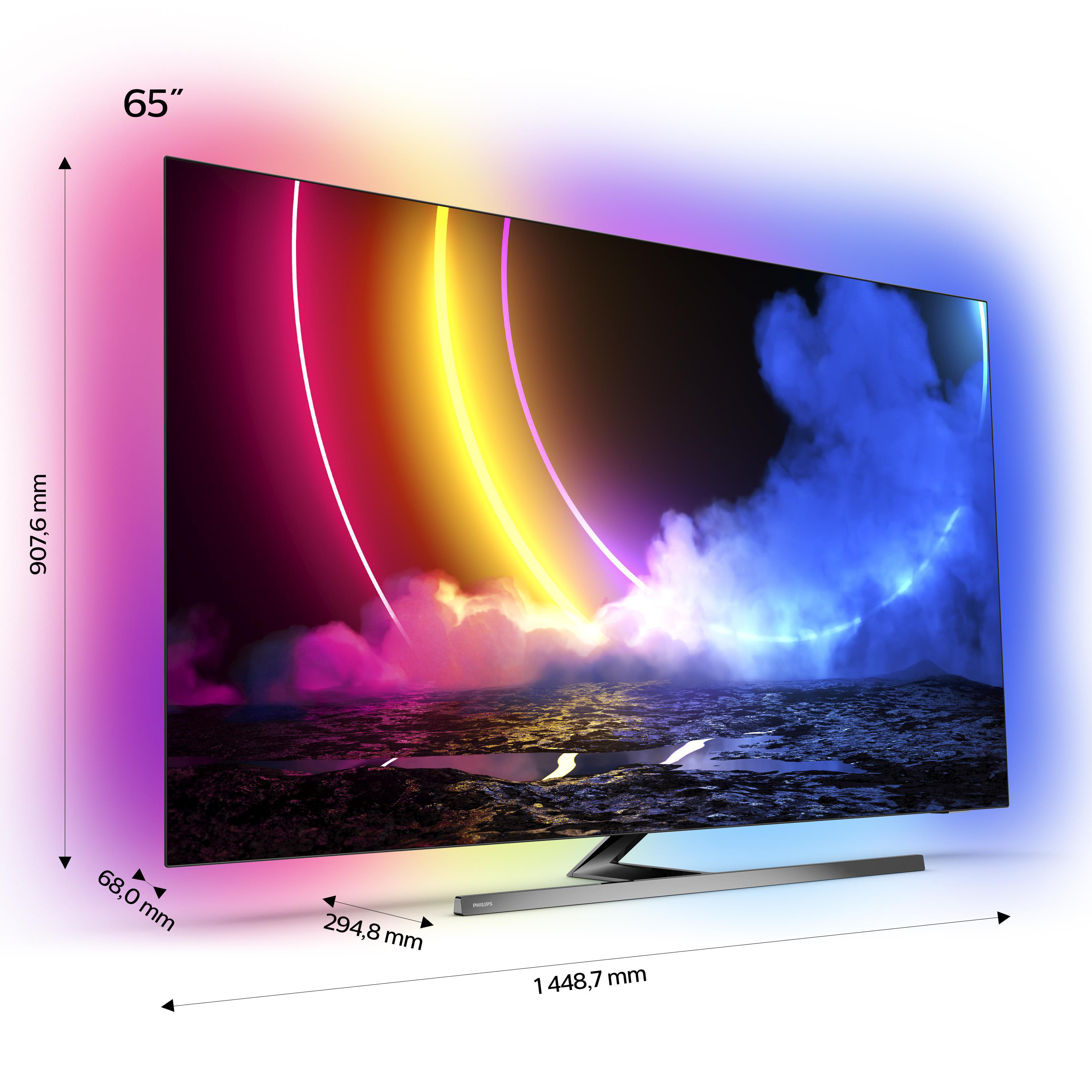 PHILIPS 65OLED856/12 OLED TV (Flat, 164 Zoll 10 TV, Android SMART 4K, cm, (Q)) TV™ 65 UHD / Ambilight