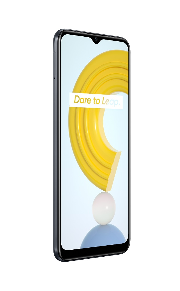 Ekranında sarı tasarım öğeleri olan akıllı telefon, izole edilmiş, beyaz zemin.