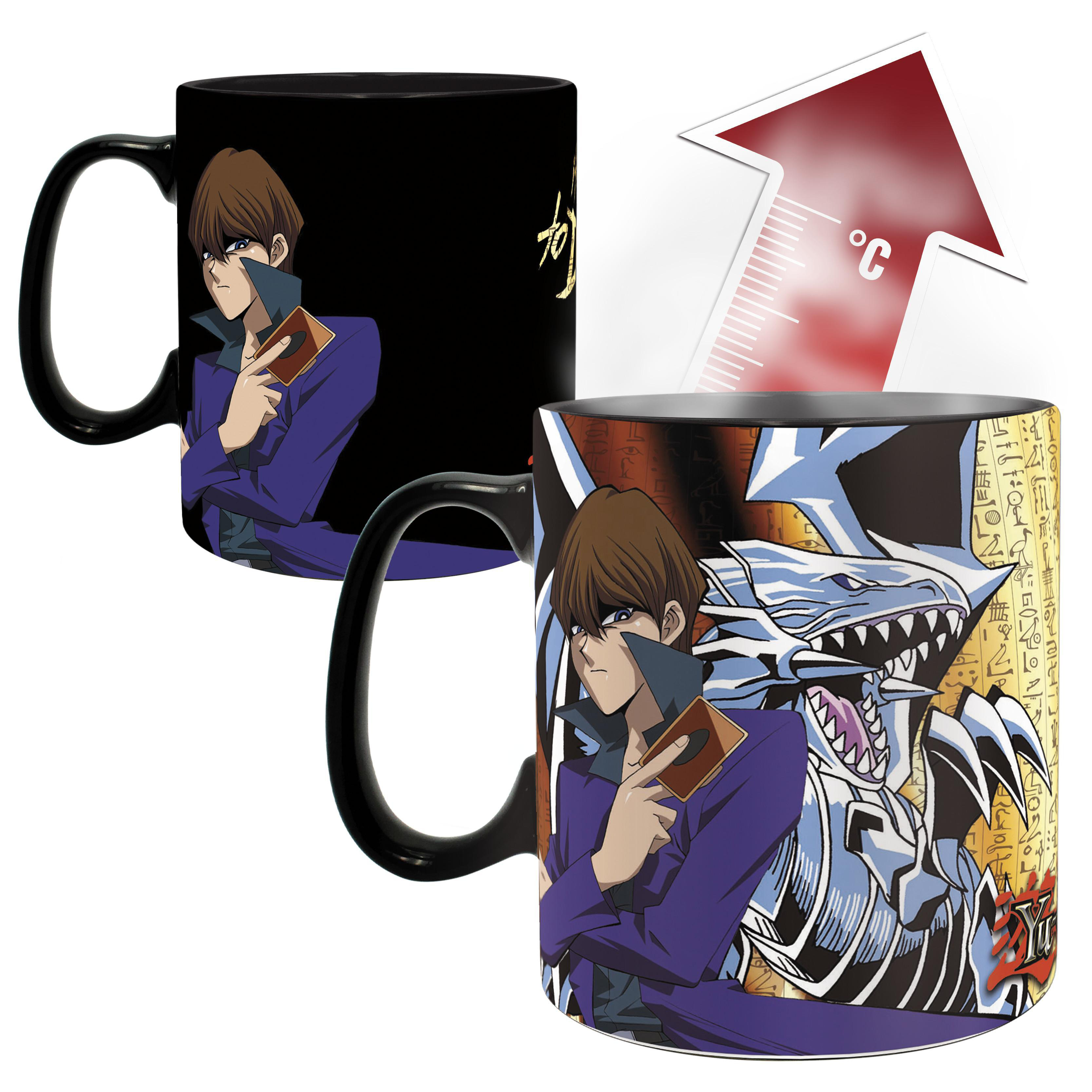 Tasse mit Kaiba aus Yu-Gi-Oh, Design ändert sich mit Hitze.