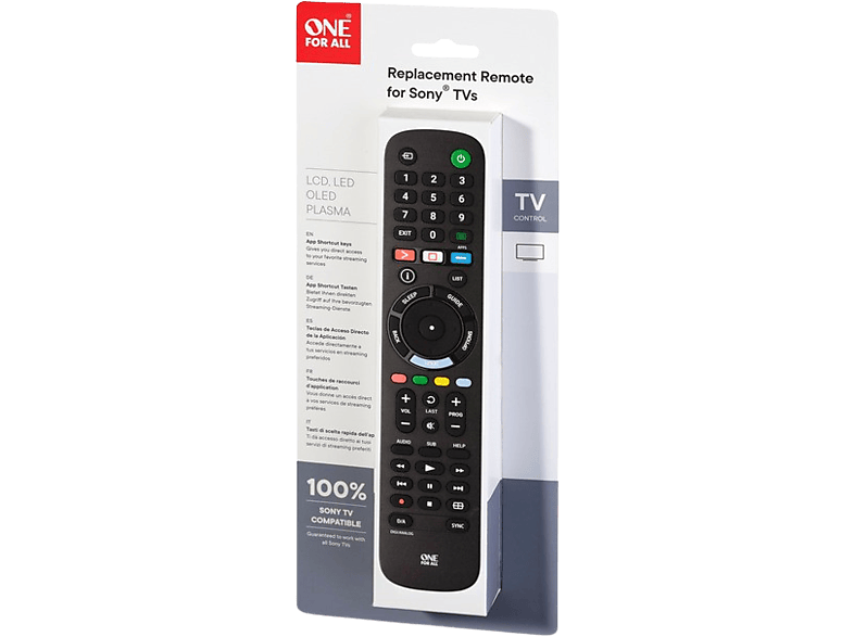 Mando a distancia  One For All URC 4912, Para televisores Sony