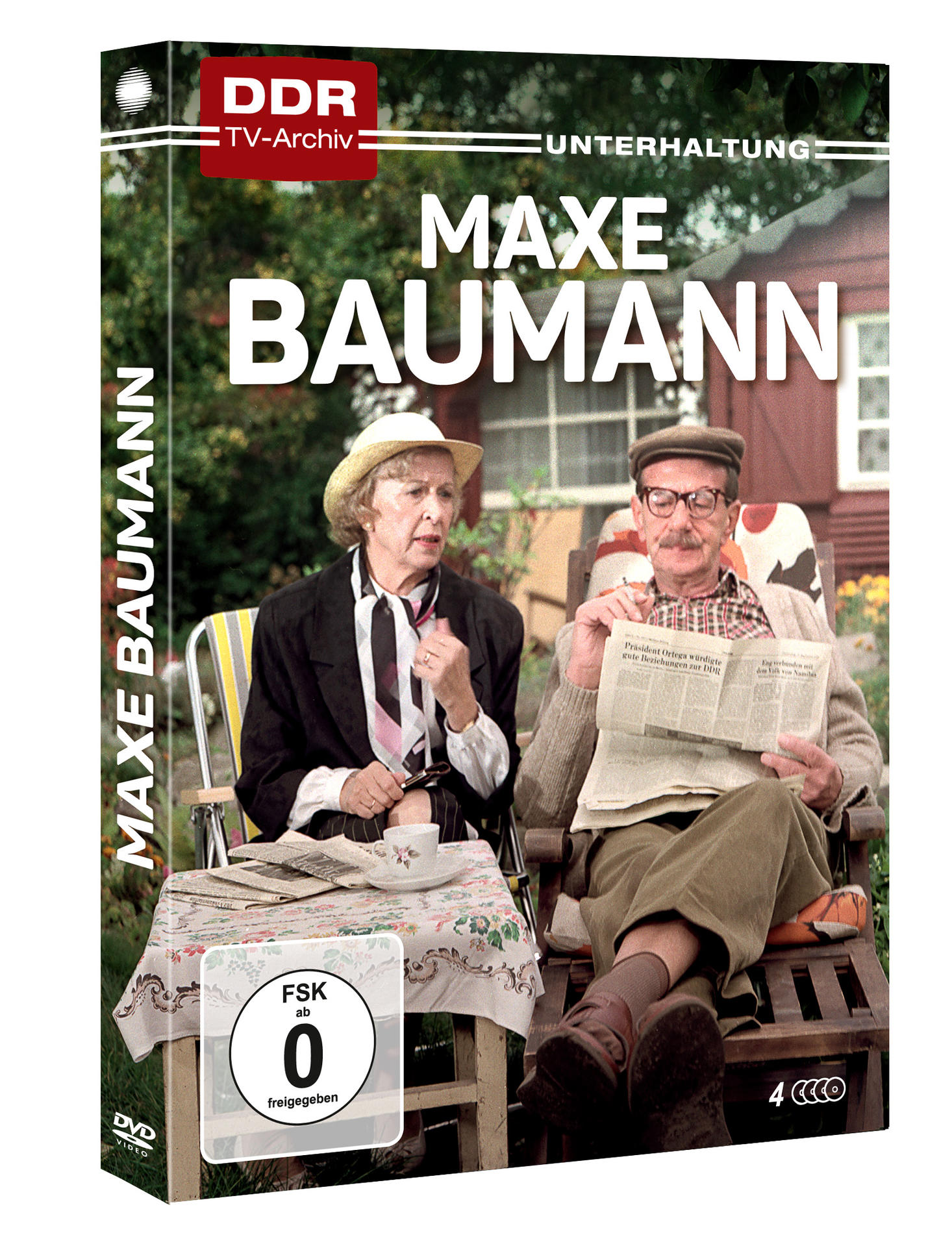 Filmcover: Ein älteres Ehepaar auf einer Veranda. Der Titel lautet: Maxe Baumann.