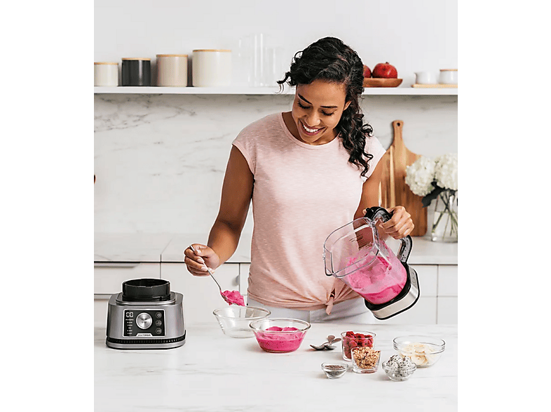 Ninja CB350EU Standmixer (Silber/Schwarz, 1200 Watt, Power Nutri Becher 700ml, Power Nutri Schüssel 400ml, Power Nutri Behälter 2.1 l) — Foto 4 von 5
